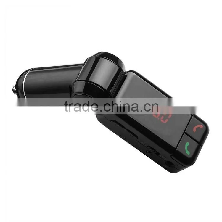 Factory supply, Portable Dual 2 USB Charger LCD Bluetooth Car Kit MP3 AUX FM Transmitter Adjust
