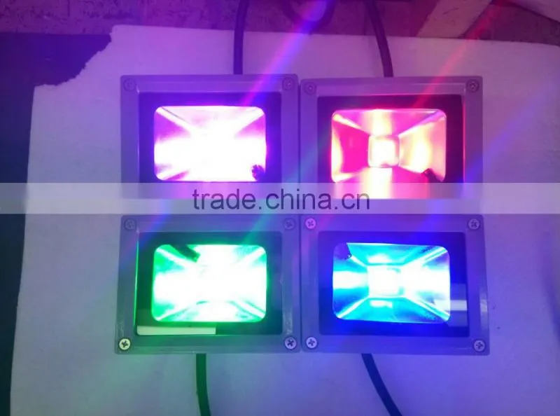 CE Rohs TUV approval outdoor lighting 10W RGB DC12/24V IP65 waterproof multi christmas color changing outdoor led flood light