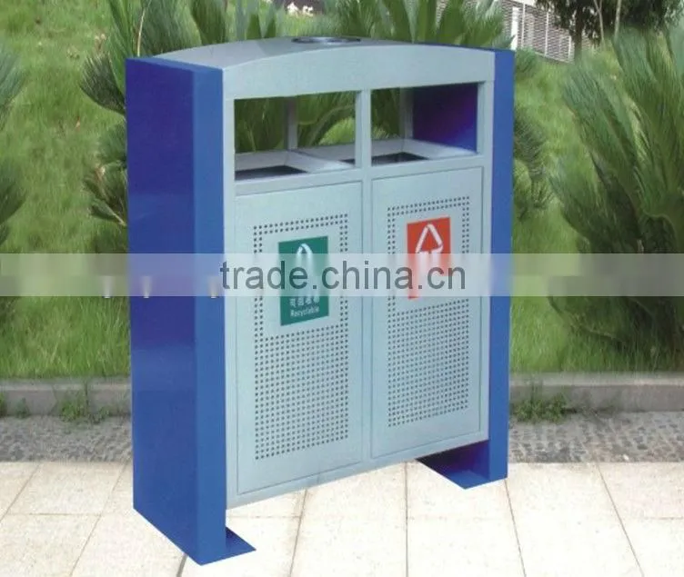Outdoor metal garbage container