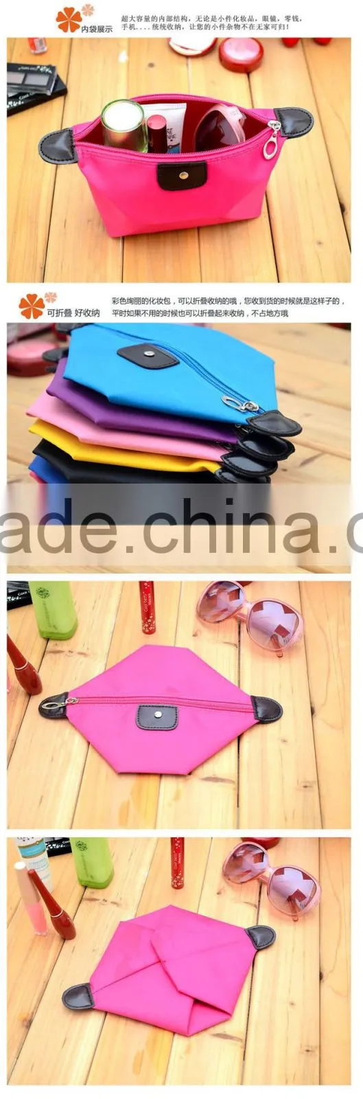 Wholesale custom cheap Low MOQ Waterproof eco beauty cosmetic bag(COS15-009)
