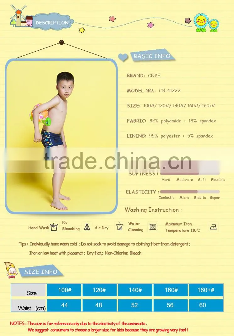 CNYE High Quality boys swimwear fashion kids swimwear