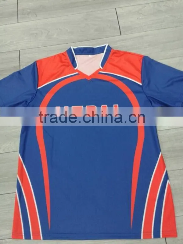 Custom Sublimation Printing Nepal Cricket Jersey 2016