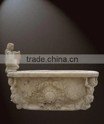 simple stone carving bathtub