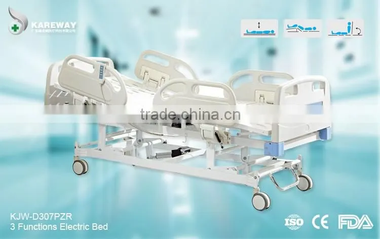 cheap adjustable mechanical al-alloy side rails hospital bed for paralyzed patients