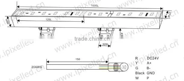 digital madrix Pixel dmx Rgb Led Rigid Bar for outdoor use