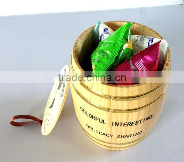 2014 Small wooden barrel with printing for tea or coffee