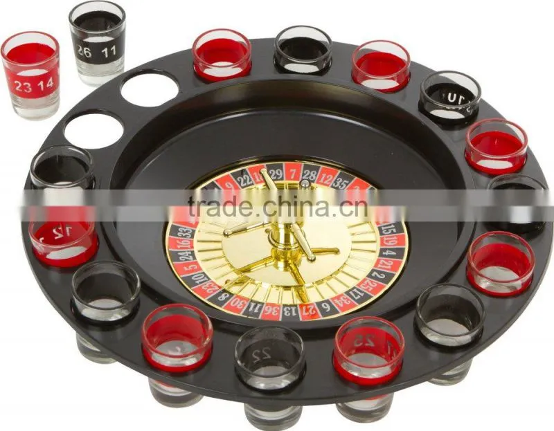 High quality Russian 32" roulette wheel drinking game with 12 shot glass