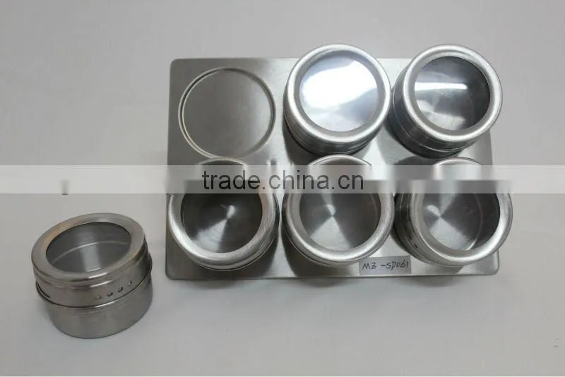 7pcs magnetic spice jar set with stand,spice set,magnet spice set