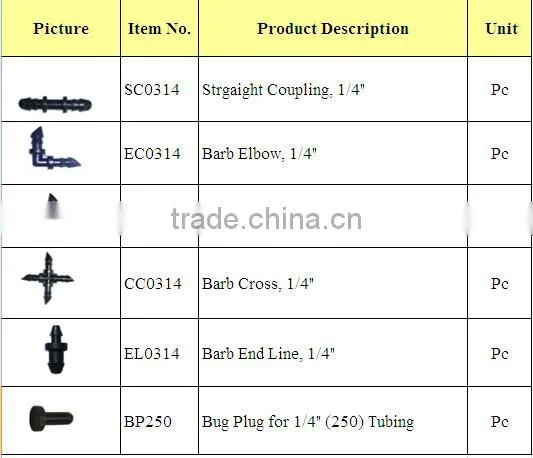 1/4" Cross Barb Garden And Irrigation Misting Micro Sprinkler Connector