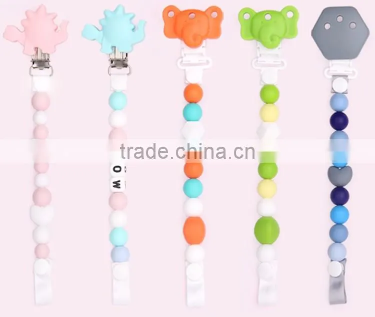 BPA free Silicone Baby Pacifier Clip Chain for Boys and Girls