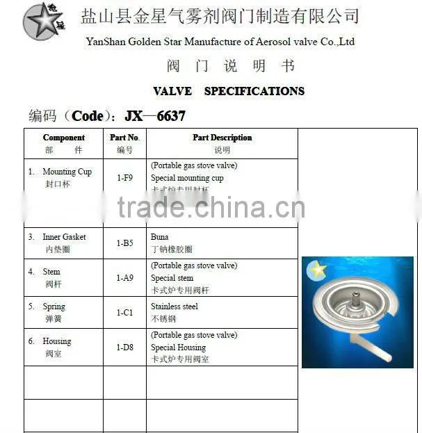 camping cooking gas spray valve