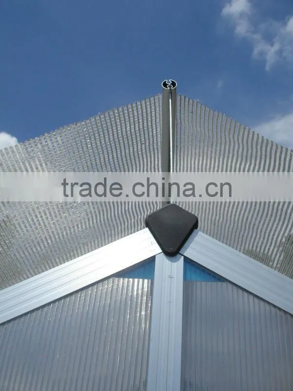 High-end Sun Resistance Commercial Waterproof Polycarbonate Greenhouse Sunshade with Aluminium Frame for Sale