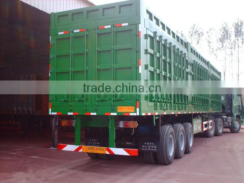 3 axle Strong box semi trailer , van semi trailer , grain transport truck trailer