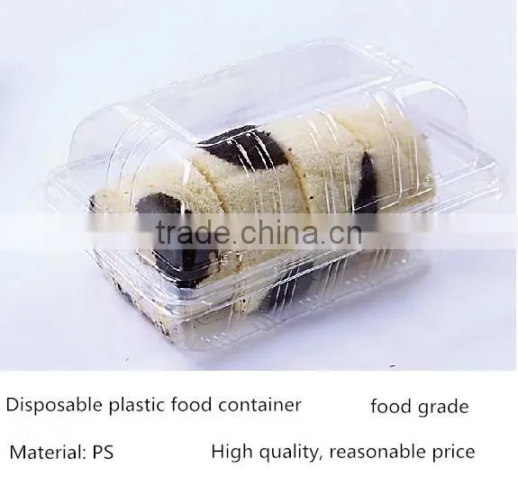 Eco-friendly blister transparent disposable plastic cake container, plastic cake/cookie/fruit box