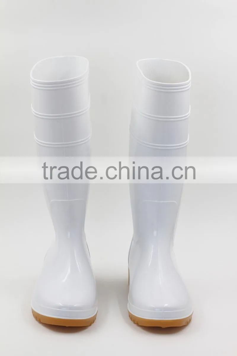 Fashion yellow pvc rain boots, cheap work shoes