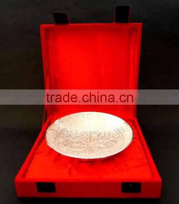 Promotional gift, corporate gift, beautiful wedding gift gold plated brass bowl spoon set
