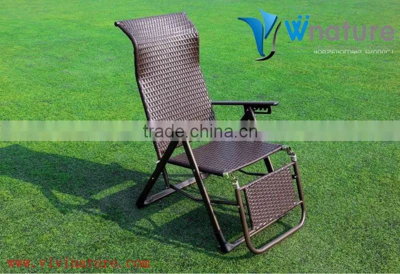 Comfortable foldable chair ,rattan beach chair,outdoor high back rattan chair