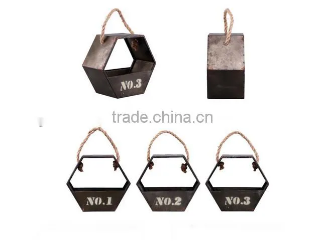 2016 High quality wall hanging houseware decoration wooden flower pot
