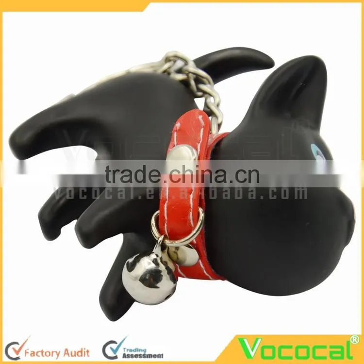 Vinyl Cat Doll Pendant Metal Stainless Steel Key Ring Keychain