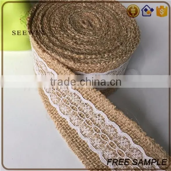 top quality natural jute material burlap celebrate it ribbon