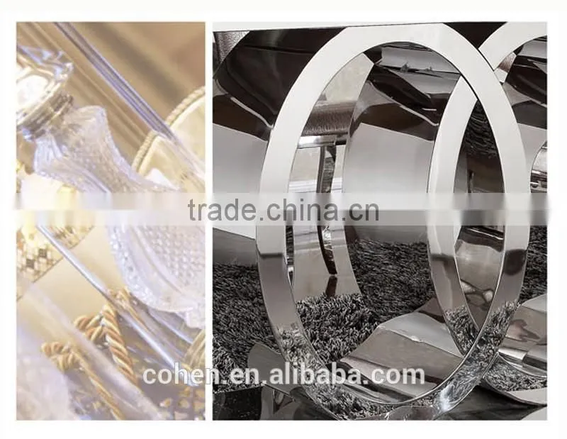 wholesale hot selling furniture stainless steel marble top luxury dining table AH062