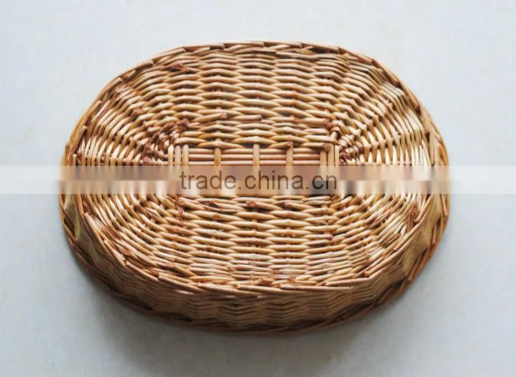 100% natural empty oval wicker snack gift basket with dividers