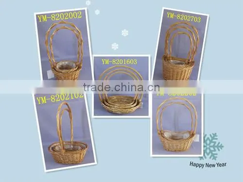 2014 wholesale wicker basket, wicker flower gift basket,wicker fruit basket
