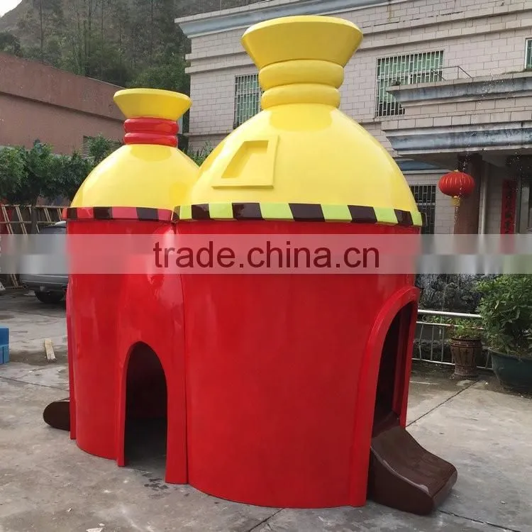 Outdoor fiberglass castle sculpture