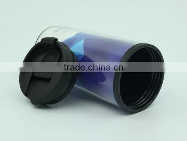 350ml paper inserted double wall Plastic thermos mug