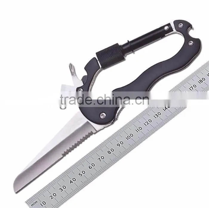 Portable Stainless Steel Multifunction Knife Detachable Carabiner