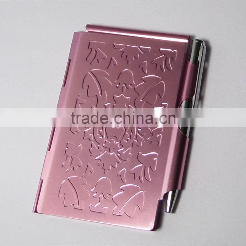 Hot selling novelty metal memo pen holder