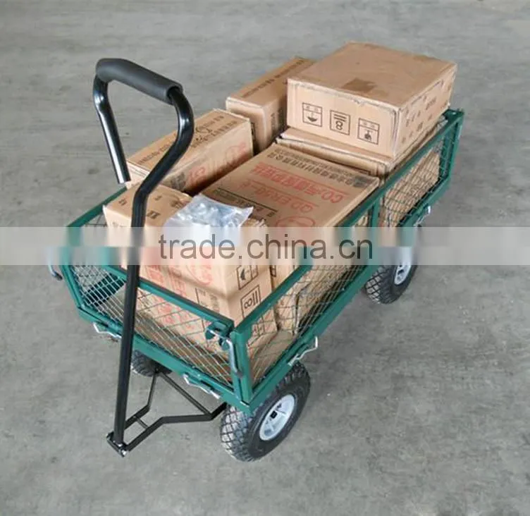 Metal Hand pull Garden tool cart