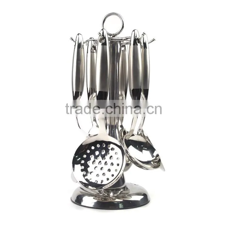 7pcs stainless steel nylon kitchen cutlery set with hanger