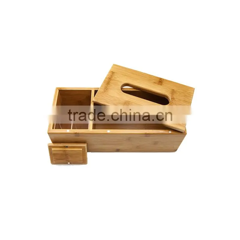 Aonong 100% Bamboo Tissue Box/Napkin Box /Paper holder Tidy Stationery Multifunction Desk Organiser
