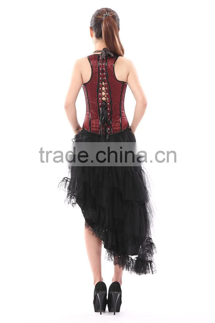 2015 Newest style seamless conjoined one set body shaping corset with long skirt