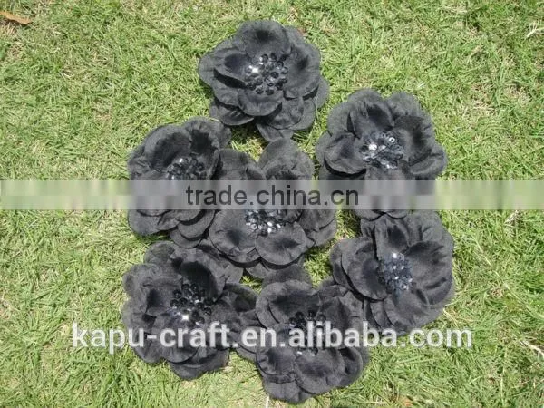 2015wholesale flower fabric sequined beaded flower,flower