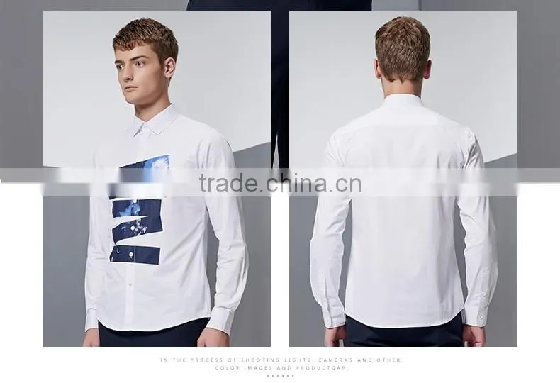 New Design High Quality 100% Cotton Men Casual Slim Fit Shirts Long Sleeve Custom Printing OEM Wholesale