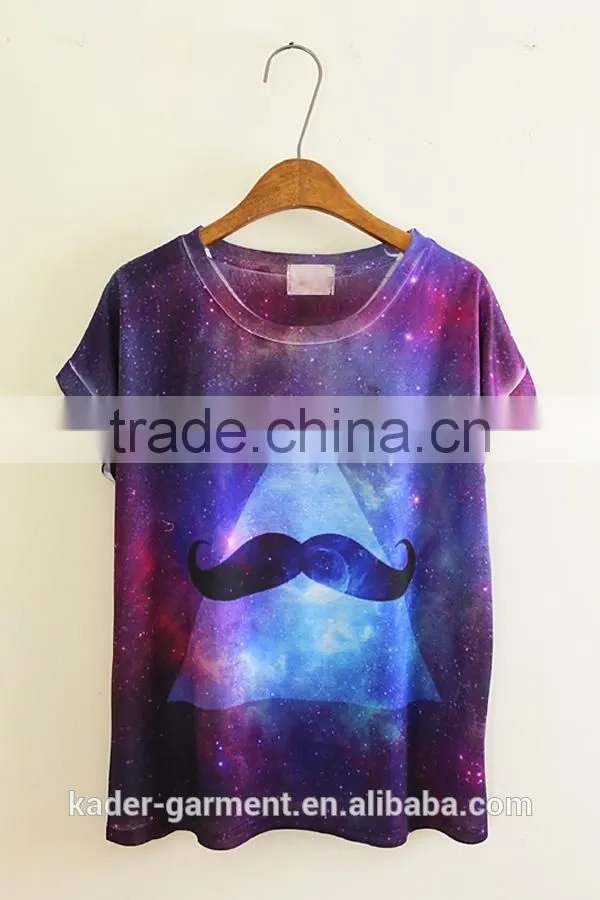 Womens All over Sublimation T Shirt Galaxy Space T shirt Custom 3d T shirt
