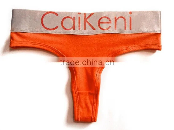 OEM Customized Your Own Brand Logo Design on Elastic Silver Band High Cut G-String Hipster Cotton Lady Boxer Briefs Women Briefs