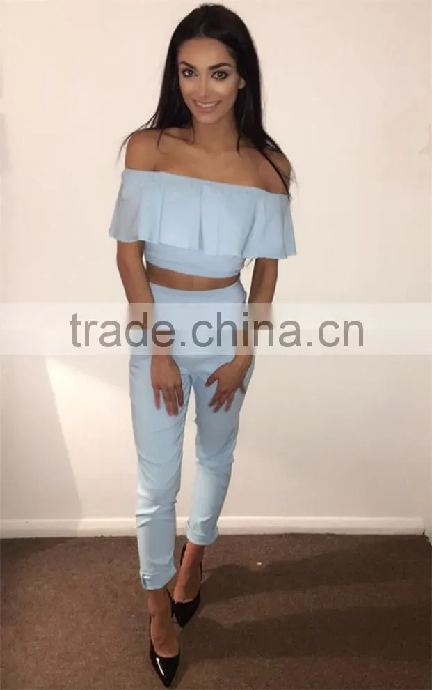 Runwaylover 009 2017 Ladies Summer Fashion Two Piece Suits