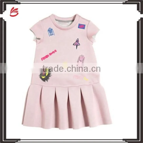 Wholesale one piece skirt young girls fashion pink printed skirt
