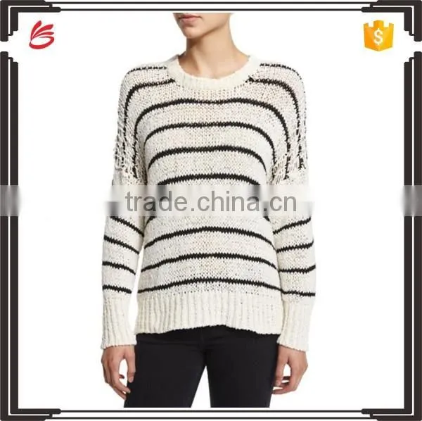 Ladies Wearing Hand Knitted Wool Sweaters with Lacing V-Neck Design