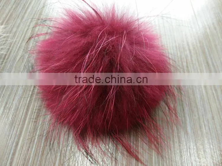 YR892 Hot Sale 12cm Diameter Colorful Raccoon Fur Ball