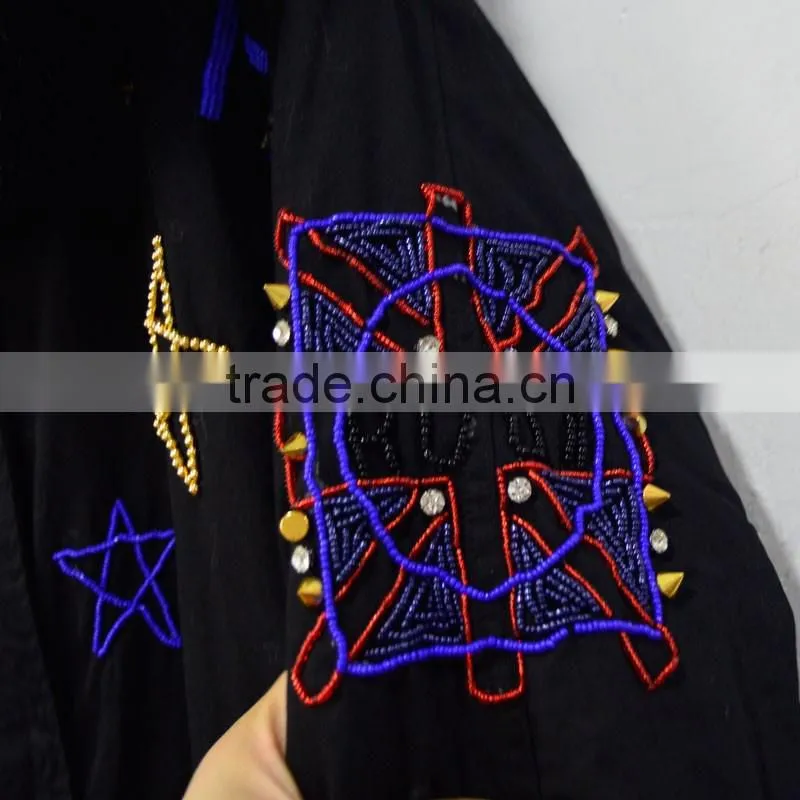 New Fashion black long Britain beading faux fur coat for men
