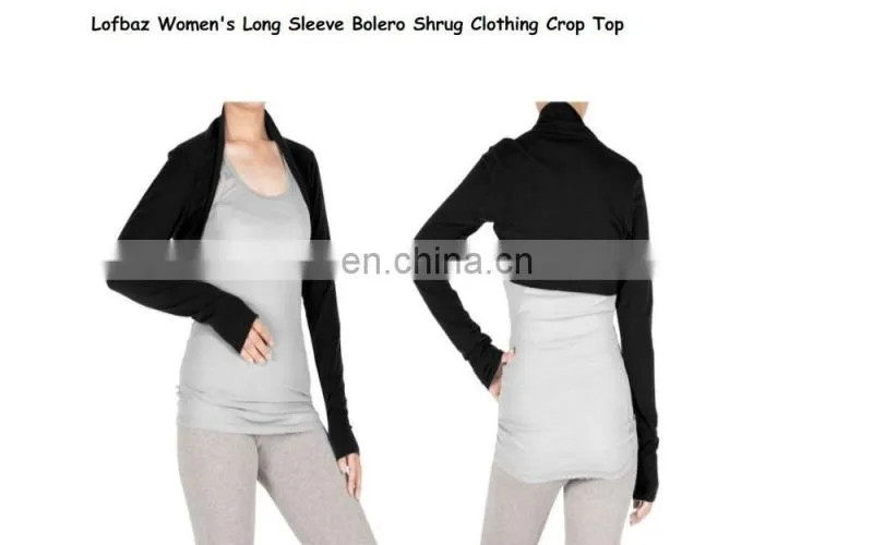 Lofbaz-Women-039-s-Long-Sleeve-Bolero-Shrug-Clothing-Crop-Top Lofbaz-Women-039-s-Long-Sleeve-Bolero-Shrug-Clothing-Crop-Top L