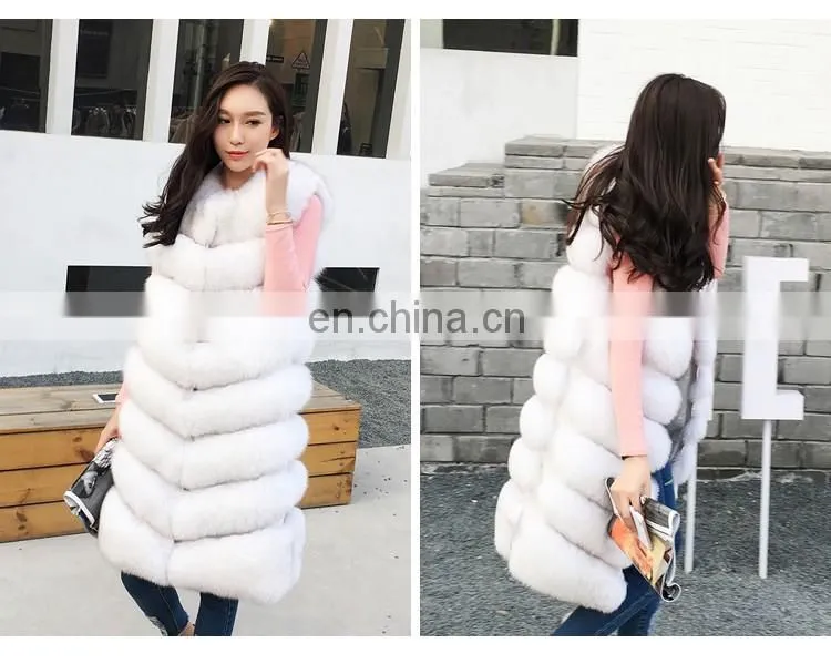Russian Style Real Fox Fur Vest for Women Luxurious Handmade Long Vest