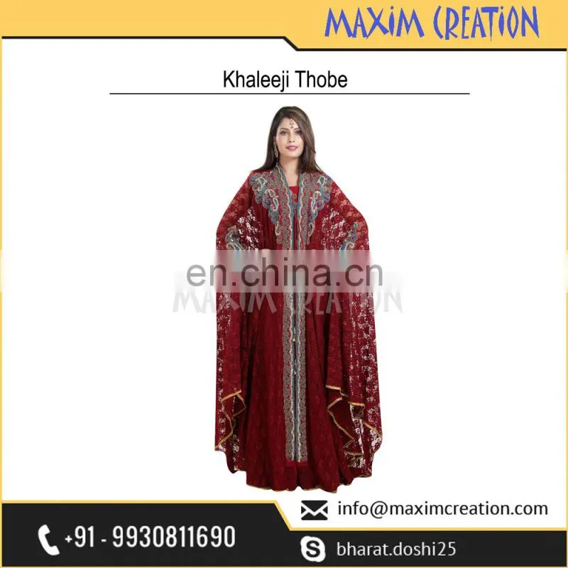 Fancy Evening Wear Caftan For Arabian Ladies With Simple Elegant Embroidery Design 6585