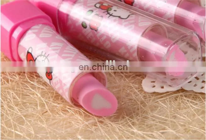Pink lipstick shaped pencil eraser