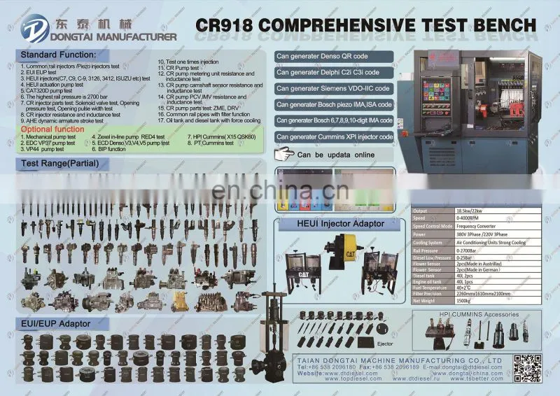 CR918 FUEL DIESEL INJECTOR PUMP TEST BENCH FULL FUNCTION