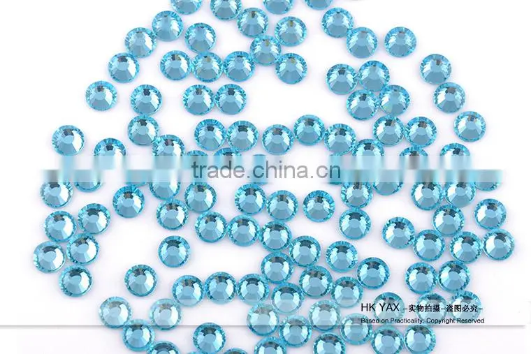 Nice nail decoration strass crystal,best Aquamarine flat back stone , 2015wholesale nail decoration stone